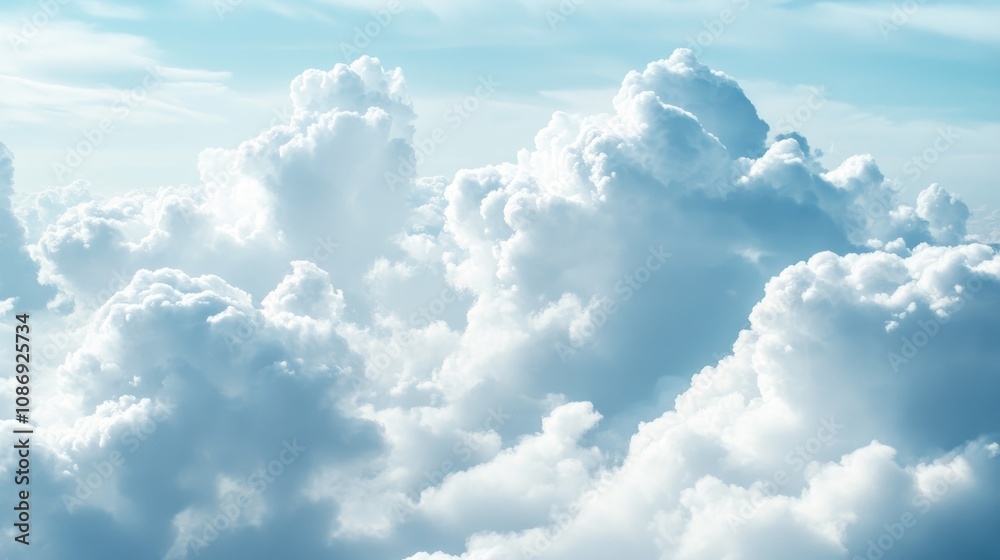 Aerial view of fluffy white clouds against a serene blue sky, creating a soft and dreamy abstract backdrop that evokes tranquility and open spaces. Aerial view of fluffy white clouds against a serene blue sky, creating a soft and dreamy abstract backdrop that evokes tranquility and open spaces.