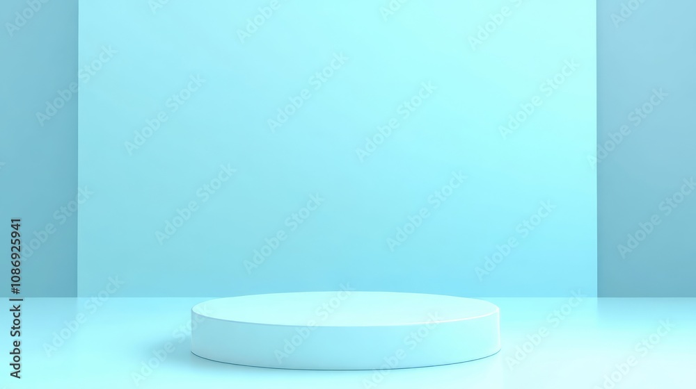 Light Blue Minimalist Geometric Display Platform Light Blue Minimalist Geometric Display Platform