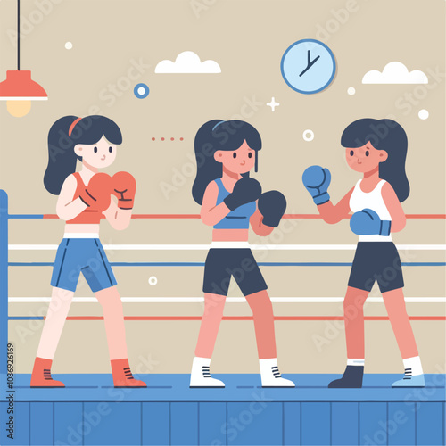 vector image of a person doing boxing