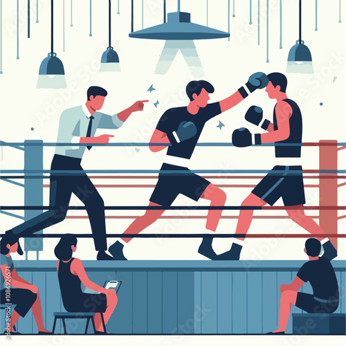 vector image of a person doing boxing