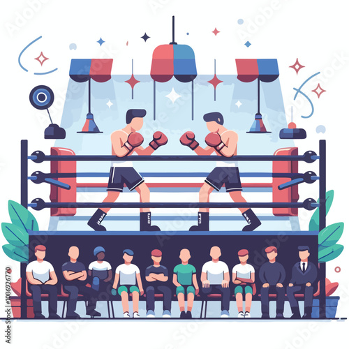 vector image of a person doing boxing