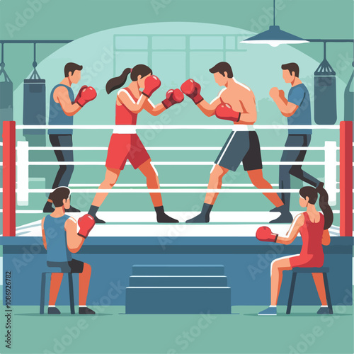 vector image of a person doing boxing