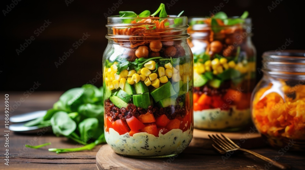 Mason Jar Salads with Chickpeas, Cucumber, and Tomatoes Mason Jar Salads with Chickpeas, Cucumber, and Tomatoes