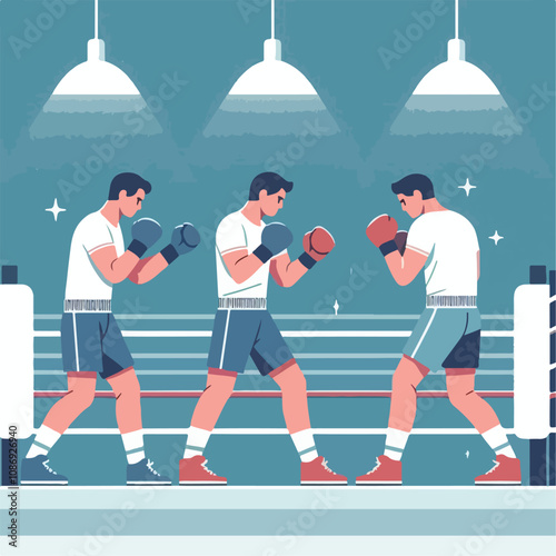 vector image of a person doing boxing