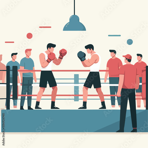 vector image of a person doing boxing photo