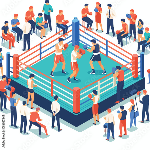 vector image of a person doing boxing