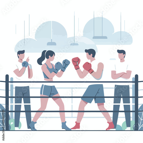 vector image of a person doing boxing