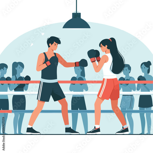 vector image of a person doing boxing