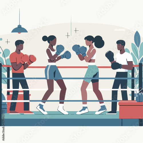 vector image of a person doing boxing