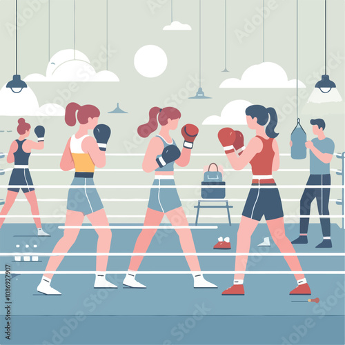 vector image of a person doing boxing