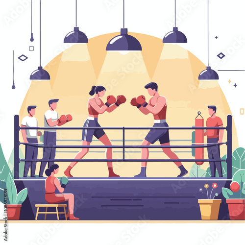 vector image of a person doing boxing