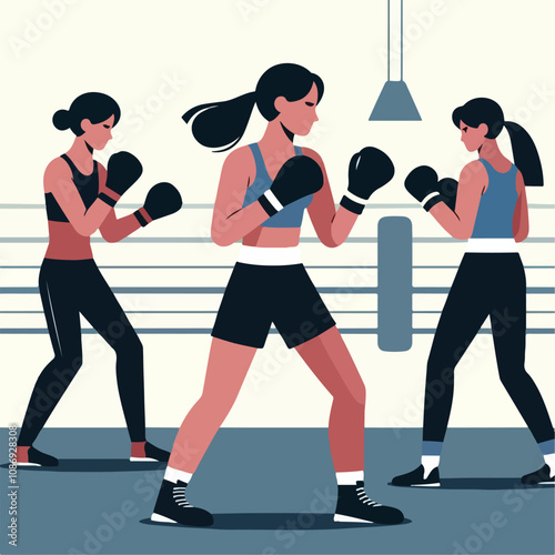 vector image of a person doing boxing