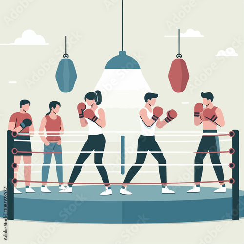 vector image of a person doing boxing