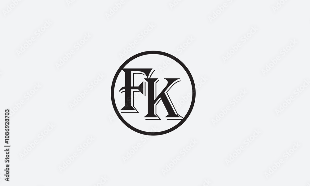 FK, KF , F , K , Abstract Letters Logo Monogram FK, KF , F , K , Abstract Letters Logo Monogram