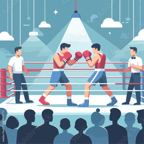 vector image of a person doing boxing