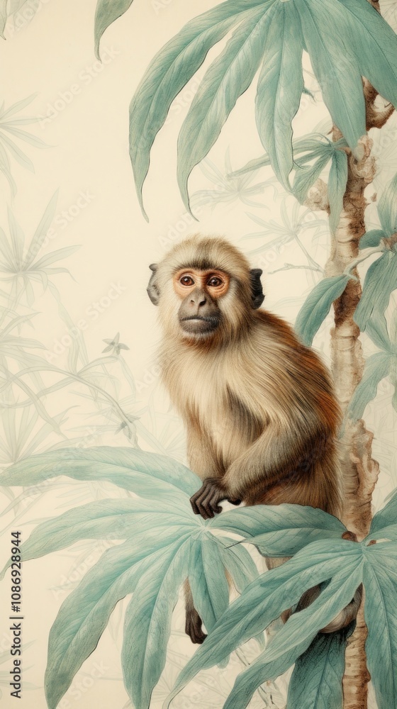 Obraz premium Wallpaper on monkey wildlife animal mammal.
