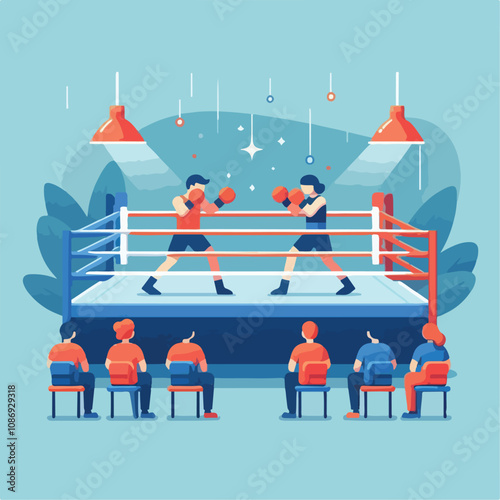 vector image of a person doing boxing