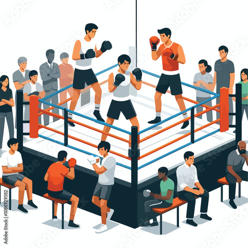 vector image of a person doing boxing