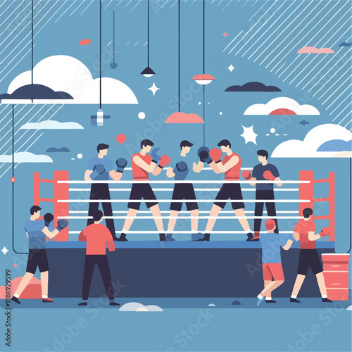vector image of a person doing boxing