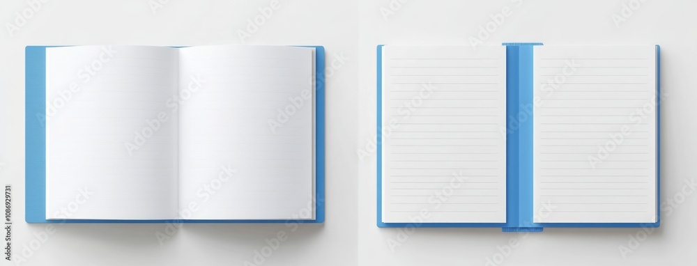Obraz premium Blank Blue Lined Notebook - Perfect for Notes and Ideas