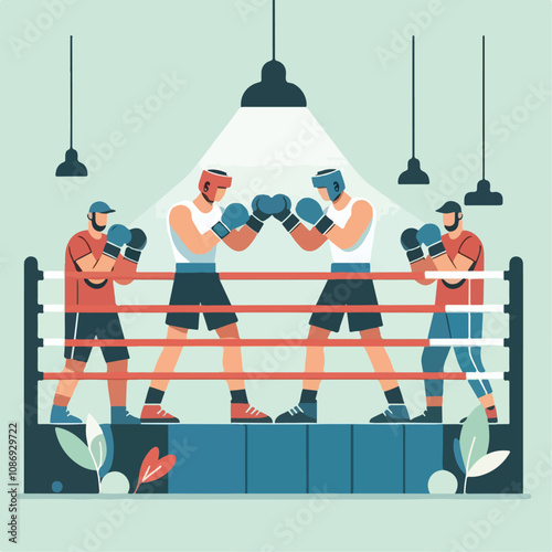vector image of a person doing boxing