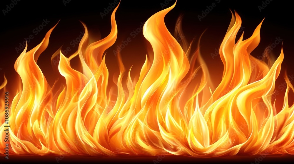 Dynamic flames dance in the dark fire elemental art abstract vivid colors visual impact Dynamic flames dance in the dark fire elemental art abstract vivid colors visual impact