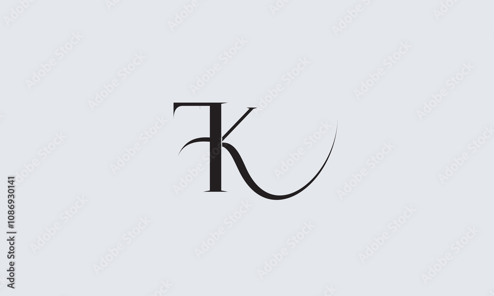 FK, KF , F , K , Abstract Letters Logo Monogram FK, KF , F , K , Abstract Letters Logo Monogram