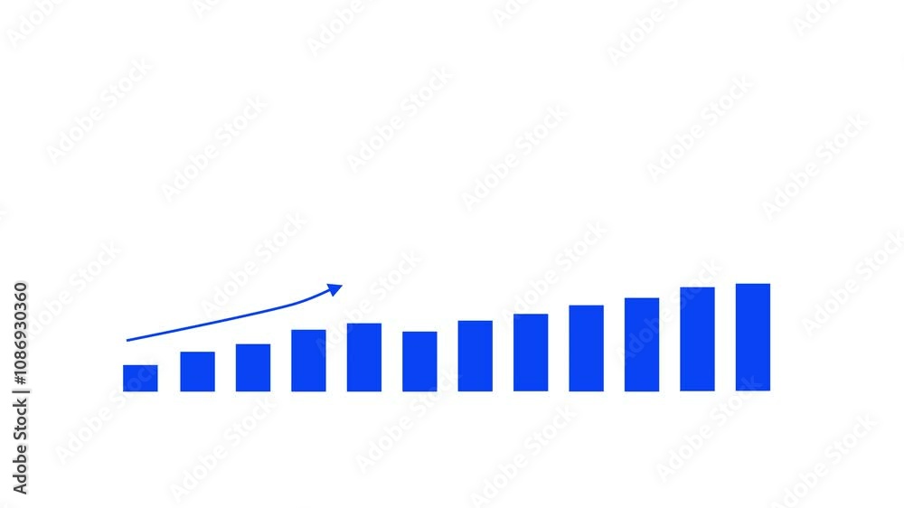 Business growth graph chart animation , business growth and start up business concept, success business graph