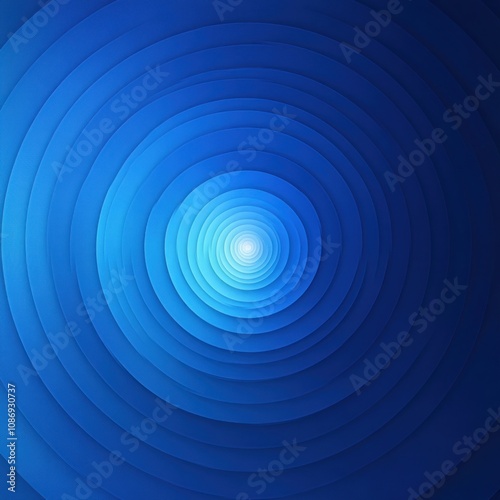 Abstract Blue Concentric Circles with a White Center photo