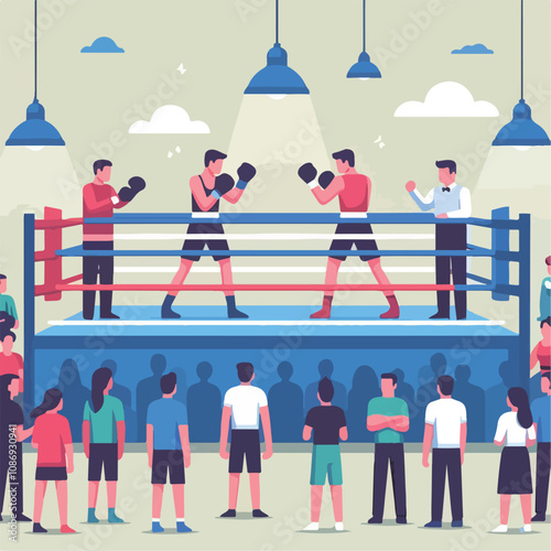 vector image of a person doing boxing