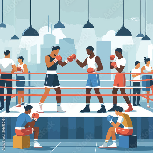 vector image of a person doing boxing