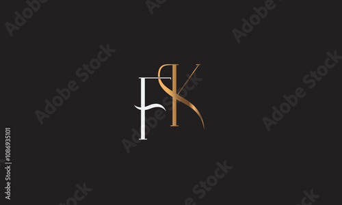 FK, KF , F , K , Abstract Letters Logo Monogram	 photo