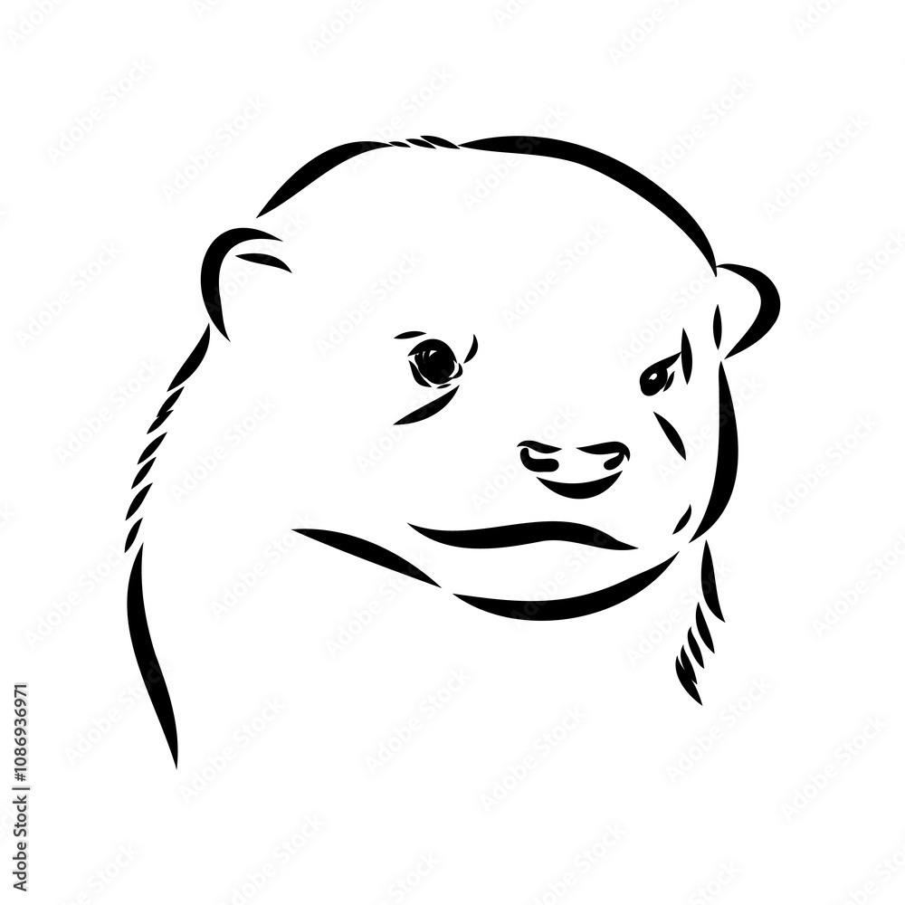 Vector of Asian Otter, Aonyx cinerea or Oriental Small-clawed Otter on whiet background. Vector of Asian Otter, Aonyx cinerea or Oriental Small-clawed Otter on whiet background.