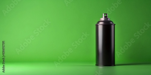 Black Spray Can on Green Background Mockup for Creative Design Projects, Perfect for Marketing, Branding, and Artistic Concepts - Explore Unique Aesthetic in Various Formats