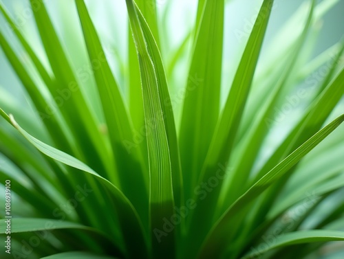 Posidonia angustifolia showcases its unique narrow leaves and vibrant green colors clean backdrop revealing fine textures and linear patterns stunning detail.