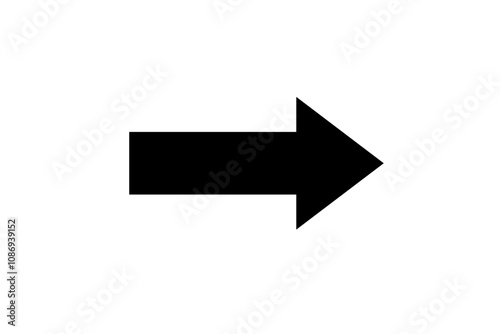 Black arrow forward vector isolated on transparent background. Straight pointing arrow to right 
