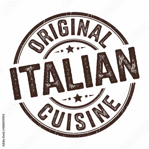 Authentic Original Italian Cuisine Stamp