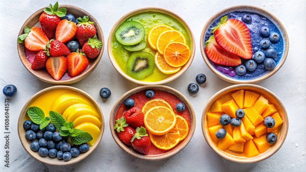 Vibrant Fruit Bowls A Colorful Collection of Fresh and Healthy Summer Treats Vibrant Fruit Bowls A Colorful Collection of Fresh and Healthy Summer Treats