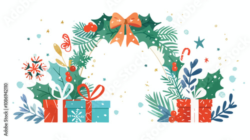 Vibrant Christmas Arch Social Media Backgrounds