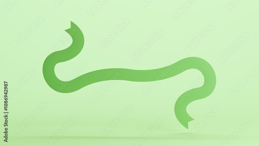 Obraz premium Green badge shield insignia emblem stamp banner shape design element neutral monochrome soft tones pale light mint tones pastel green background 3d illustration render