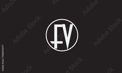 FV, VF , F , V , Abstract Letters Logo Monogram 