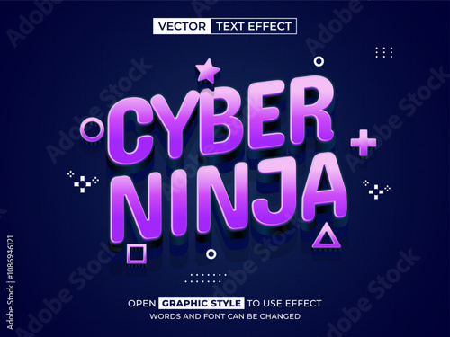 Wallpaper Mural cyber ninja editable text, font effect, 3d text for title Torontodigital.ca