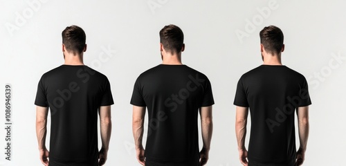 Blank Black T-Shirt Mockup Back View