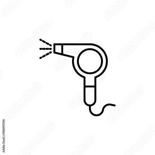 Outline icon of a hair dryer, perfect for beauty, grooming, and hair care themes