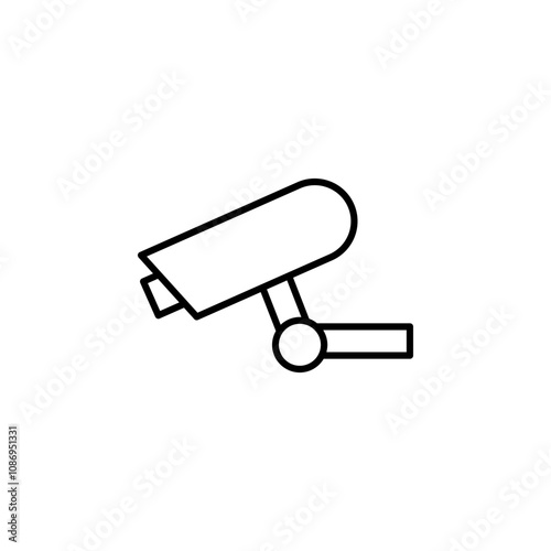 Outline icon of a CCTV camera, ideal for security, surveillance, and monitoring themes