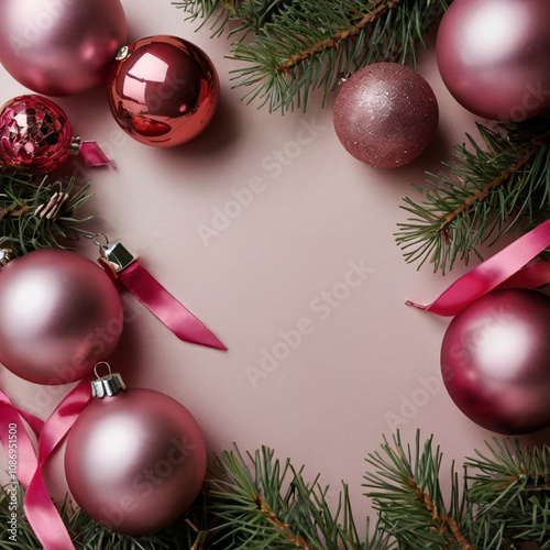 a pink ornament is on a christmas tree.