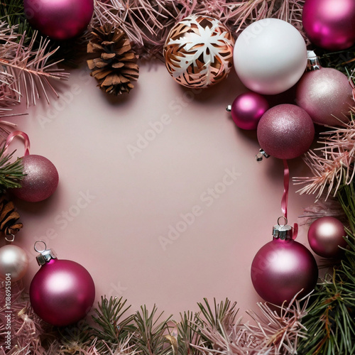a wreath with a pink ribbon and a wreath that says christmas on it.
