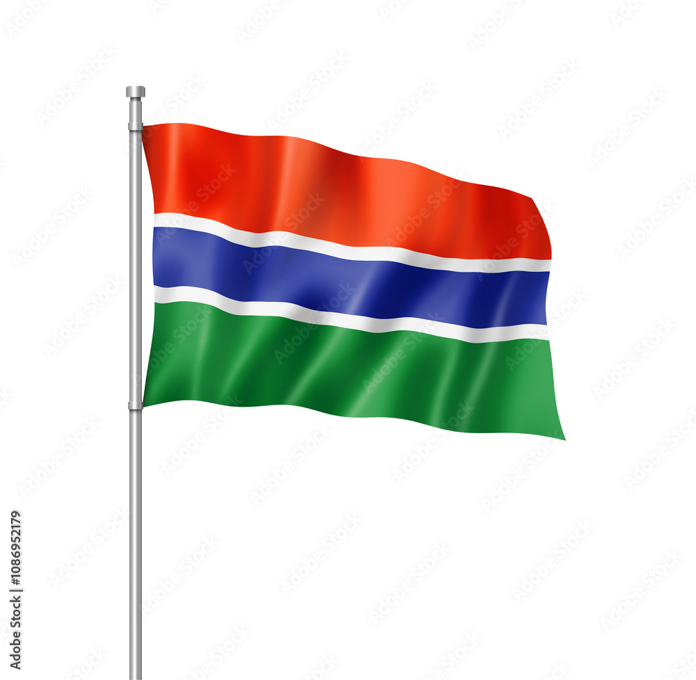 Fototapeta premium Gambian flag isolated on white