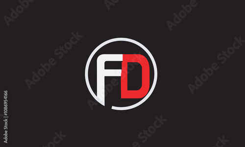 FD, DF , F , D , Abstract Letters Logo Monogram