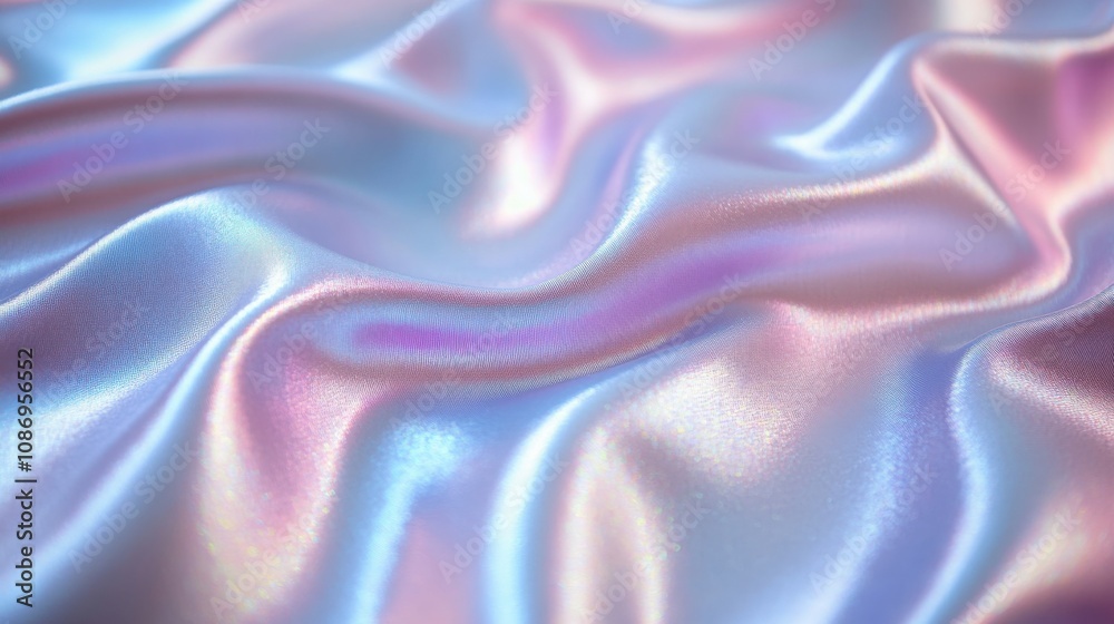 Fototapeta premium Iridescent Satin Fabric with Flowing Texture and Soft Colors